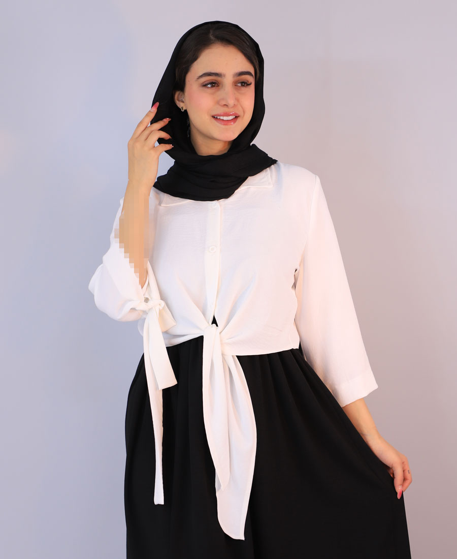 شومیز لیزا کد 1056 – سفید شومیز | مدل شومیز لیزا کد 1056 – سفید - Image 1