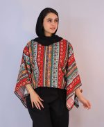 شومیز | مدل پانچو طرح دار کد 1057 – کد1