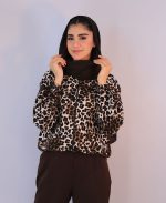 مانتو | مدل بامبر پلنگی کد 1126– قهوه ای تیره