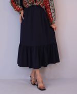 دامن | مدل دامن چین دار کد 1151 – سرمه ای