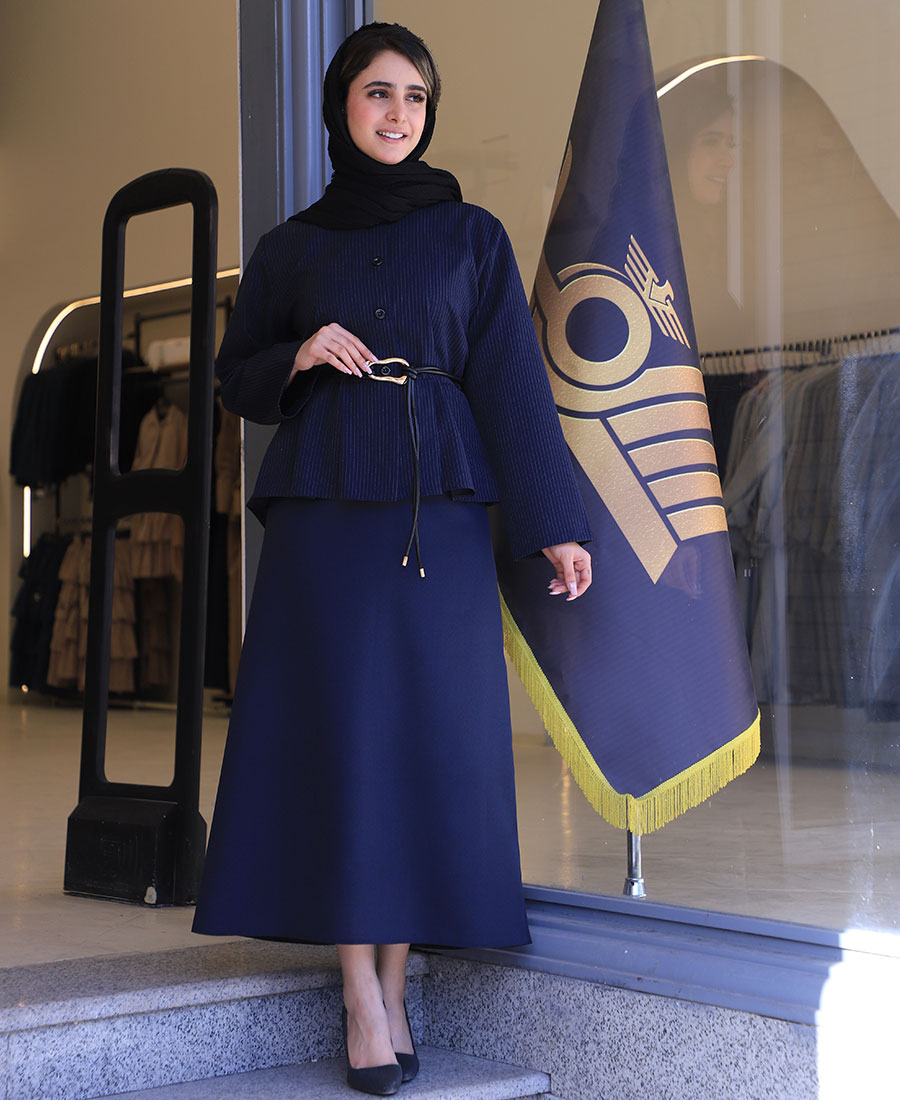 ست مدل کت و دامن شهرزاد کد 10105 – سرمه ای ست | مدل کت و دامن شهرزاد کد 10105 – سرمه ای - Image 1