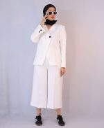 ست | مدل کت و شلوار ملانیا کد 10123– سفید