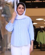 شومیز | راه راه کد 1062– آبی روشن