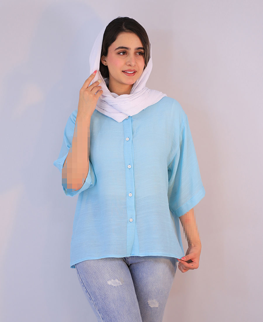 شومیز سان کد 1085 – آبی روشن شومیز | سان کد 1085 – آبی روشن - Image 1