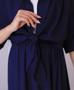 شومیز | مدل شومیز گره ای ماریگا کد 1167 - سرمه ای - Image 3