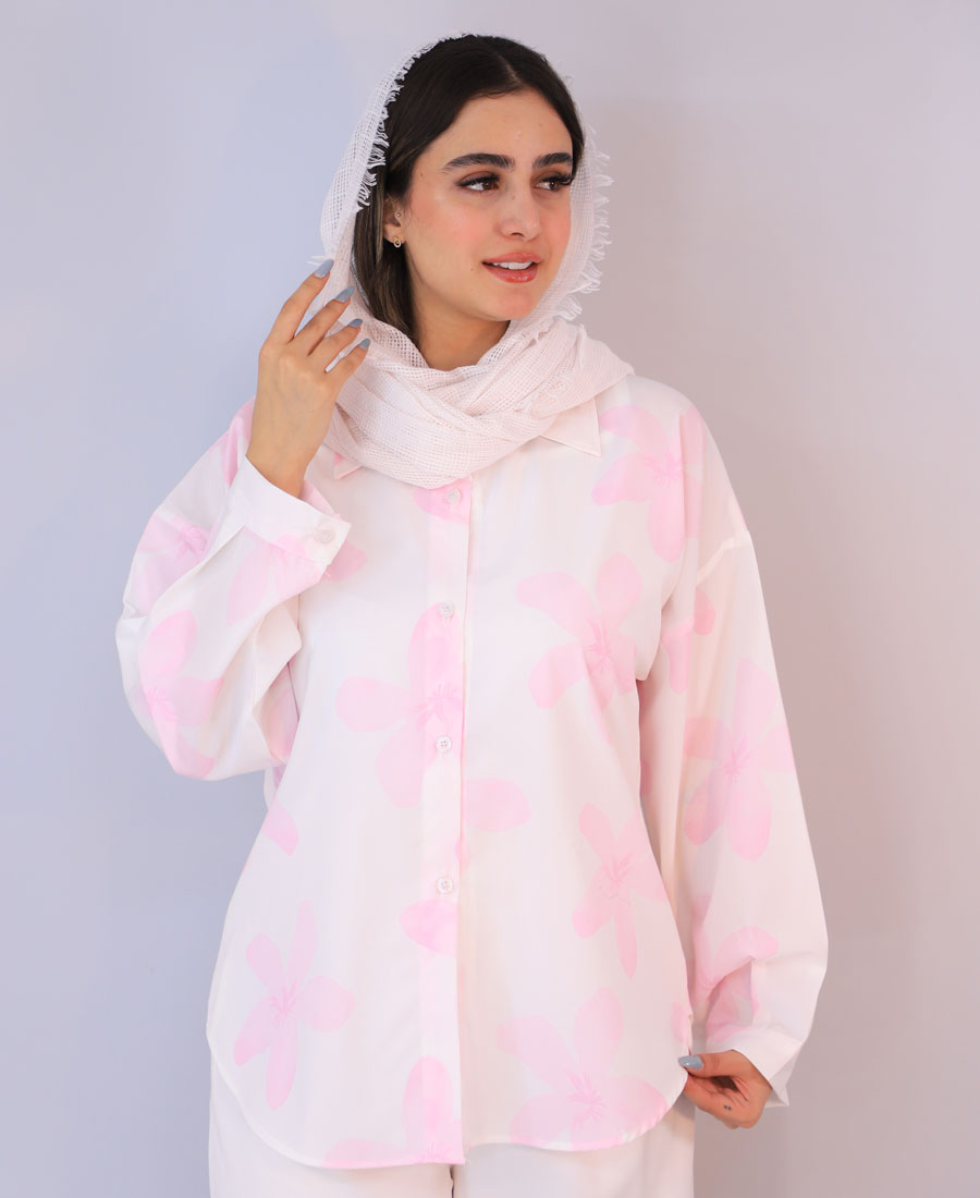 شومیز مدل شومیز گلدار کد 10125– صورتی (2) شومیز | مدل شومیز گلدار کد 10125– صورتی - Image 1