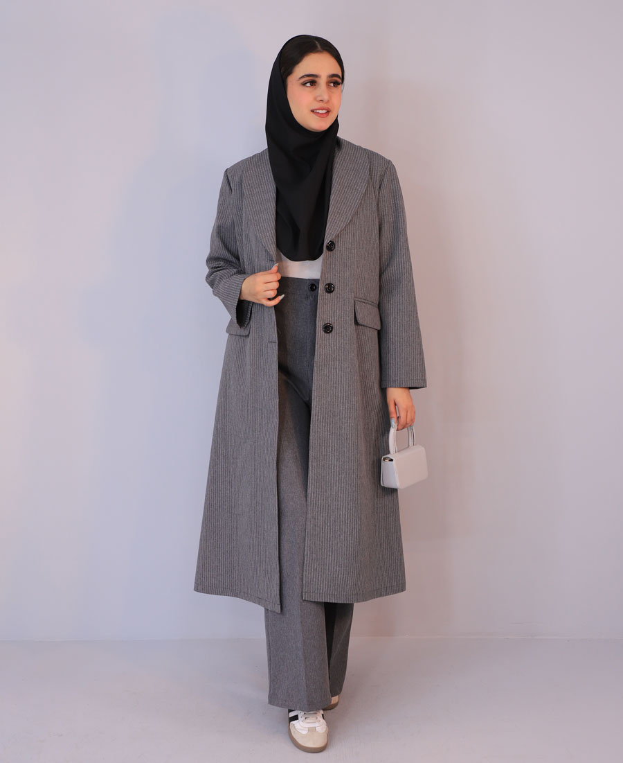 مانتو مدل اورکت یقه آرشال کد 1272 - طوسی (2) مانتو | مدل اورکت یقه آرشال کد 1272 - طوسی - Image 1