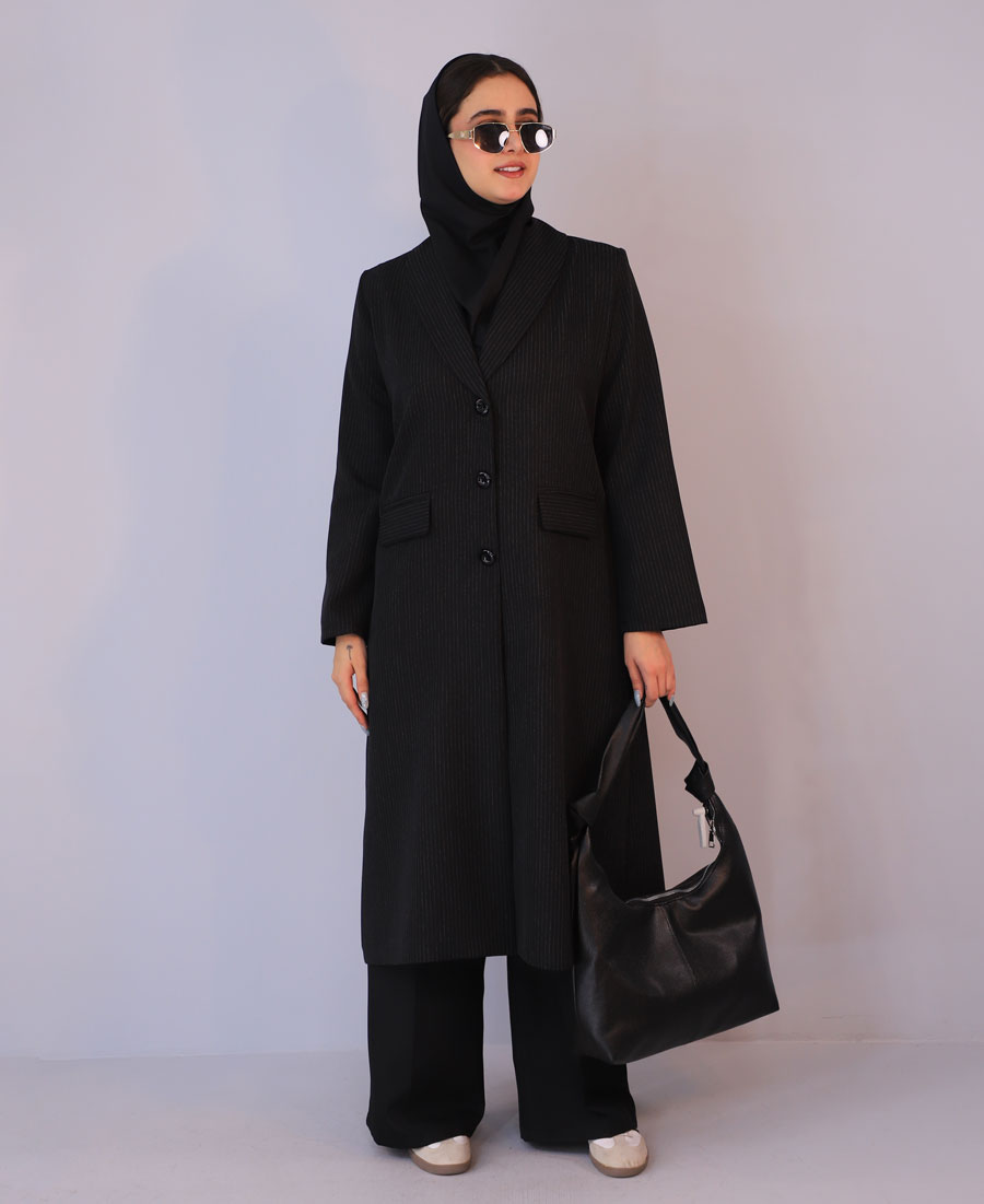 مانتو مدل اورکت یقه آرشال کد 1272 - مشکی (2) مانتو | مدل اورکت یقه آرشال کد 1272 - مشکی - Image 1