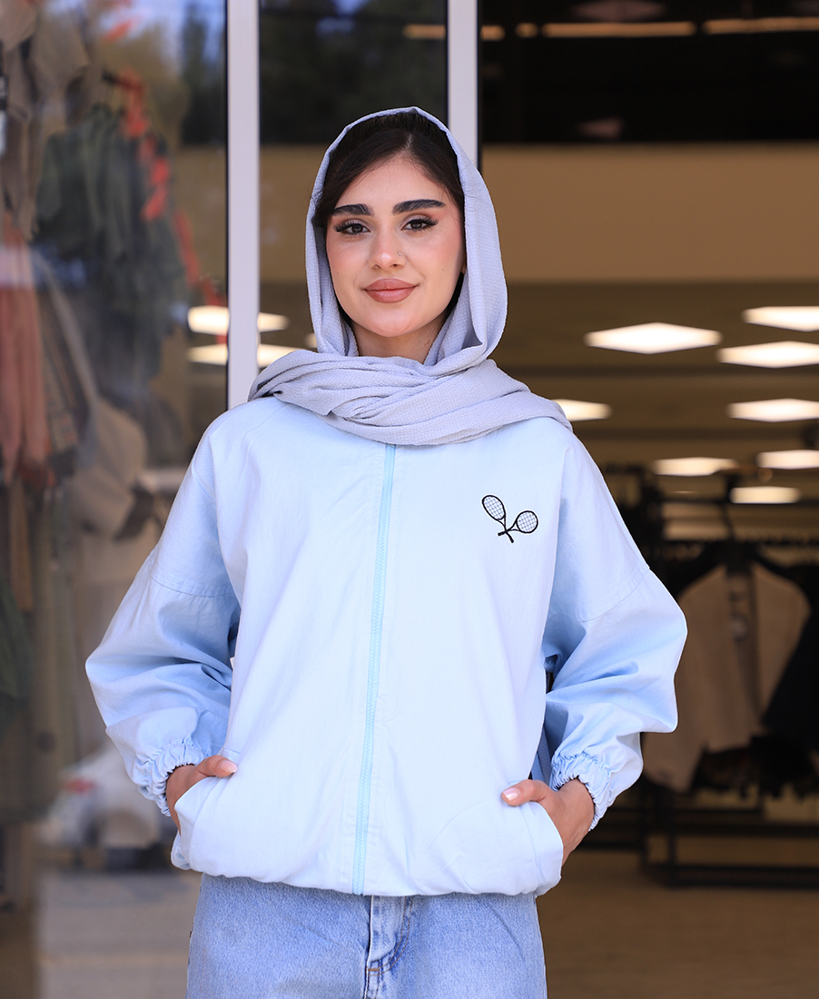 مانتو مدل بامبر گلدوزی تنیسی کد 10134 – آبی مانتو | مدل بامبر گلدوزی تنیسی کد 1134 – آبی - Image 1