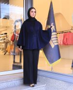 مانتو | مدل پانچ فوتر کد 1141 – سرمه ای - Image 2