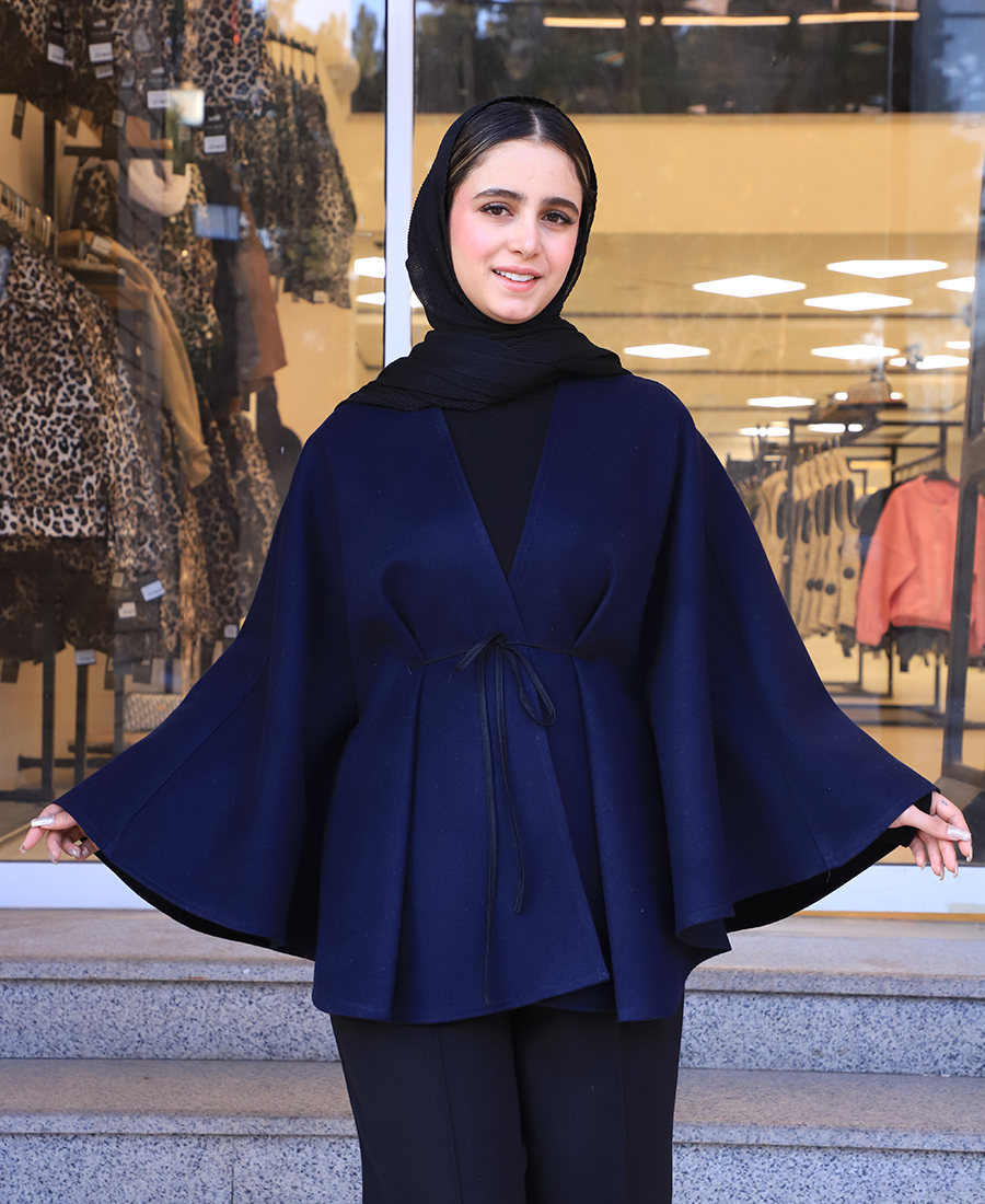مانتو مدل پانچ فوتر کد 10141 – سرمه ای مانتو | مدل پانچ فوتر کد 1141 – سرمه ای - Image 1