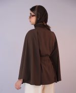 مانتو | مدل پانچو تابستانه کد 1221 - قهوه ای - Image 4