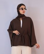 مانتو | مدل پانچو تابستانه کد 1221 - قهوه ای - Image 2
