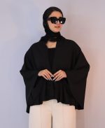 مانتو | مدل پانچو تابستانه کد 1221 - مشکی. - Image 2