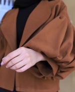 مانتو | مدل کت مزونی عروسکی کد 10138 – قهوه ای - Image 3