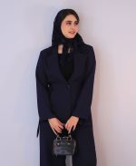کت  | مدل کت مزونی کمر پاپیونی کد 1216 - سرمه ای - Image 2