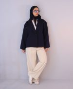 کت | مدل کت مزونی یقه آرشال کد 1168 - سرمه ای - Image 2