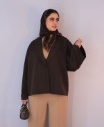 کت | مدل کت مزونی یقه آرشال کد 1168 - قهوه ای - Image 2