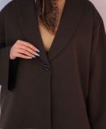 کت | مدل کت مزونی یقه آرشال کد 1168 - قهوه ای - Image 3