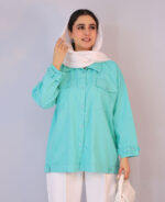 کت | مدل کت کتان کد 1281 - سبز آدامسی - Image 2