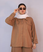 کت | مدل کت کتان کد 1281 - نسکافه ای - Image 2