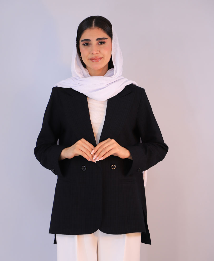 کت مدل کت یقه بلیزر کد 1091 – سرمه ای (2) کت | مدل کت یقه بلیزر کد 1091 – سرمه ای - Image 1