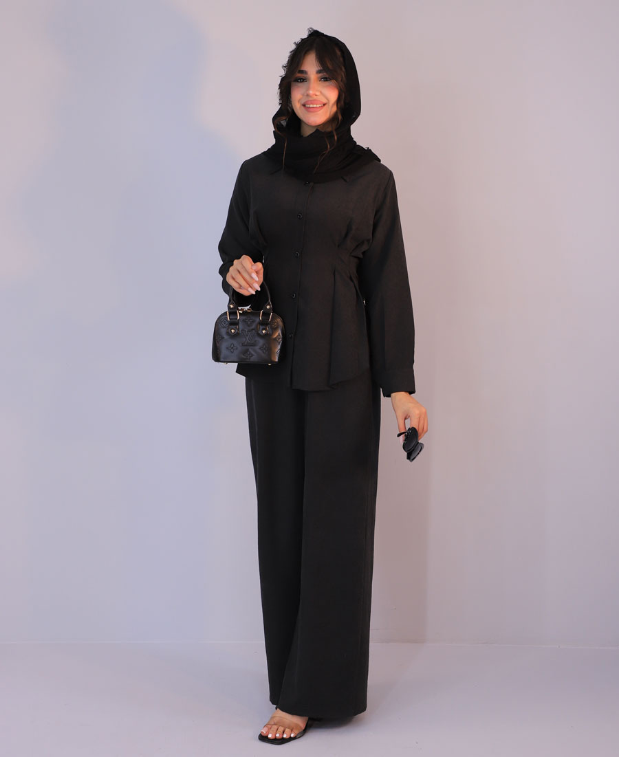 ست مدل ست سیلک ساعت شنی کد 1313 - مشکی (2) ست | مدل ست سیلک ساعت شنی کد 1313 - مشکی - Image 1