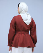 شومیز | مدل شومیز عروسکی کد 1367 - زرشکی - Image 5