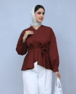 شومیز | مدل شومیز عروسکی کد 1367 - زرشکی - Image 2