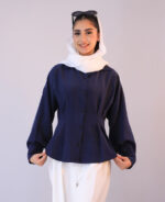 شومیز | مدل شومیز ویکتوریا کد 1324 - سرمه ای - Image 2