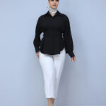 شومیز | مدل شومیز پشت بندی بزیاق کد 1362 - مشکی