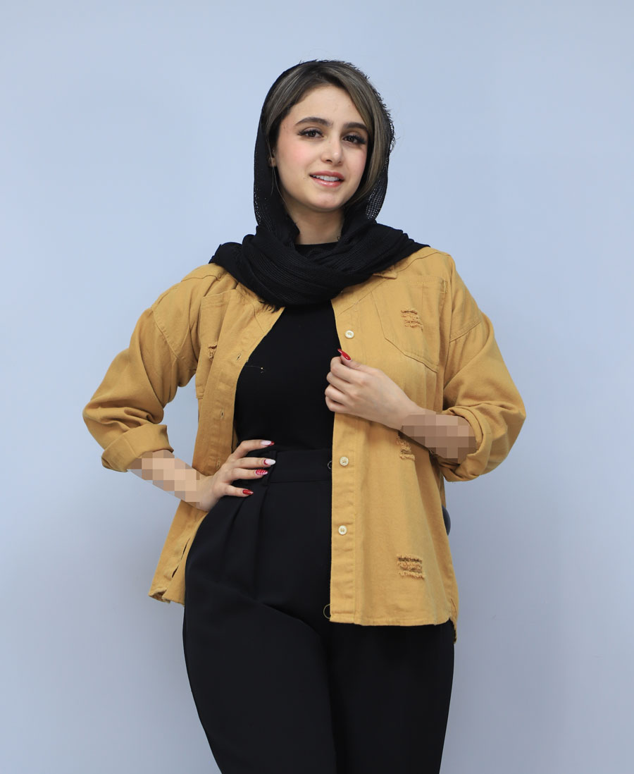 1 کت | مدل کت کتان زاپ دار کد 1490 - خردلی - Image 1