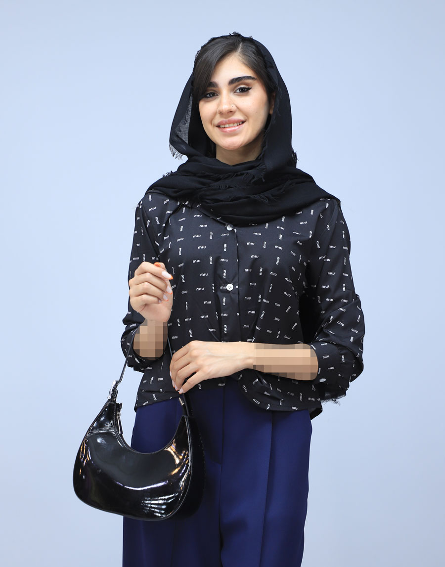1 شومیز | مدل شومیز گره ای کد 1484 - مشکی - Image 1