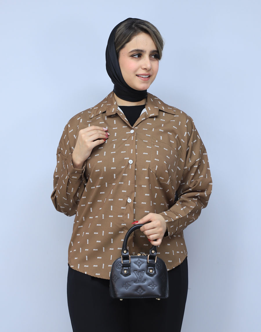 4 شومیز | مدل شومیز مایا کد 1485 - قهوه ای - Image 1