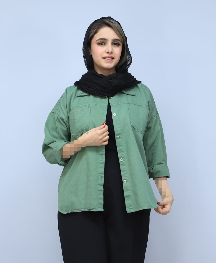4 کت | مدل کت کتان هلالی کد 1489 - سبز - Image 1