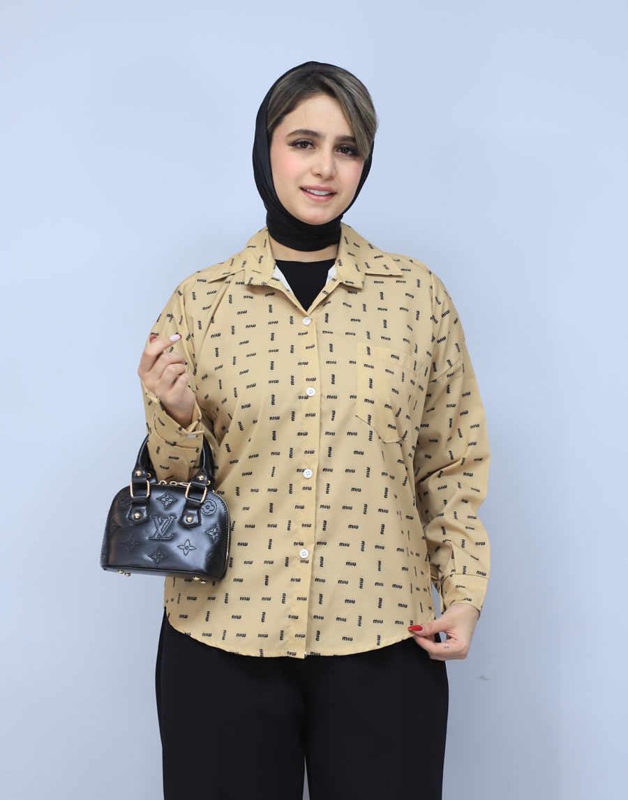 5 شومیز | مدل شومیز مایا کد 1485 - نخودی - Image 1