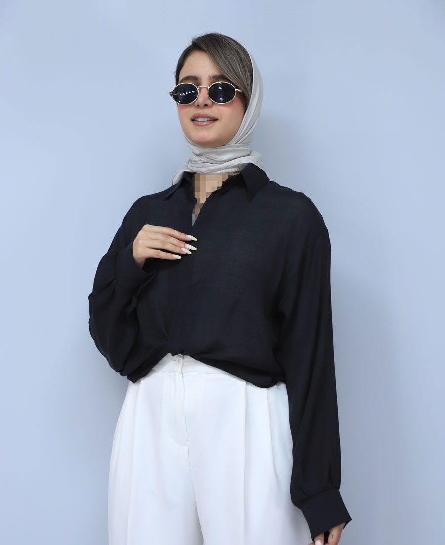 شومیز مدل شومیز تانیا کد 1414 - مشکی (2) شومیز | مدل شومیز تانیا کد 1414 - مشکی - Image 1