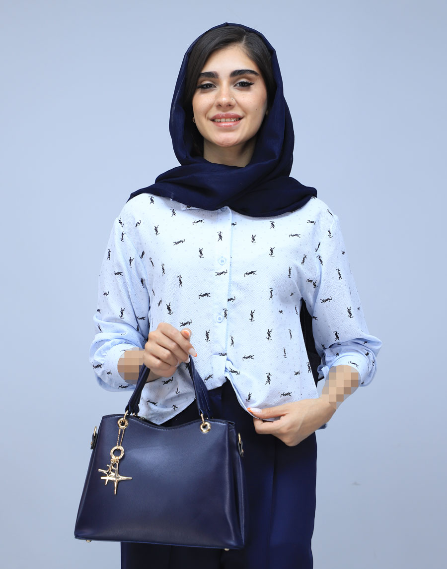 شومیز مدل شومیز نگینی کد 1488 - (4) شومیز | مدل شومیز نگینی کد 1488 - آبی - Image 1