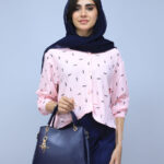شومیز | مدل شومیز نگینی کد 1488 - صورتی