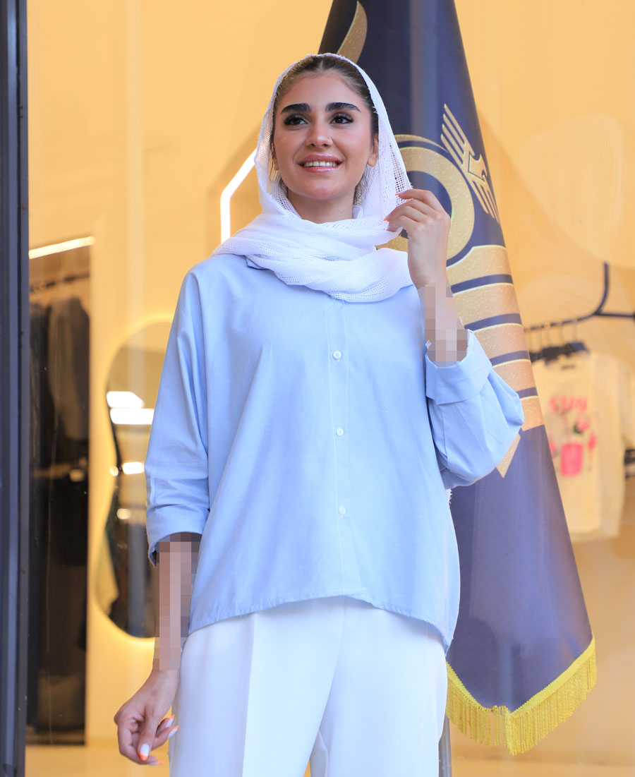 شومیز مدل شومیز کد 1447 - آبی آسمانی (1) شومیز | مدل شومیز کد 1447 - آبی آسمانی - Image 1