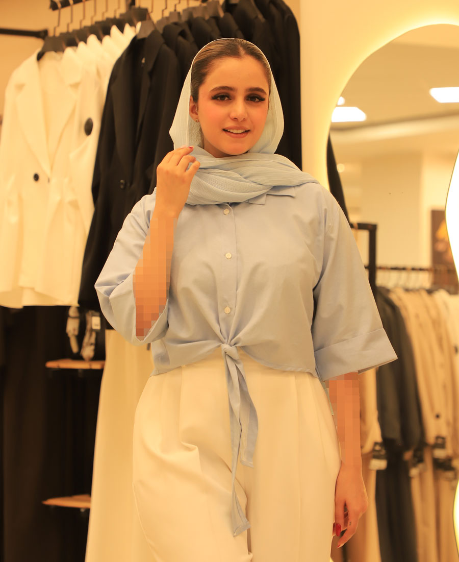 شومیز مدل شومیز گره ای کد 1446 - آبی روشن شومیز | مدل شومیز گره ای کد 1446 - آبی روشن - Image 1