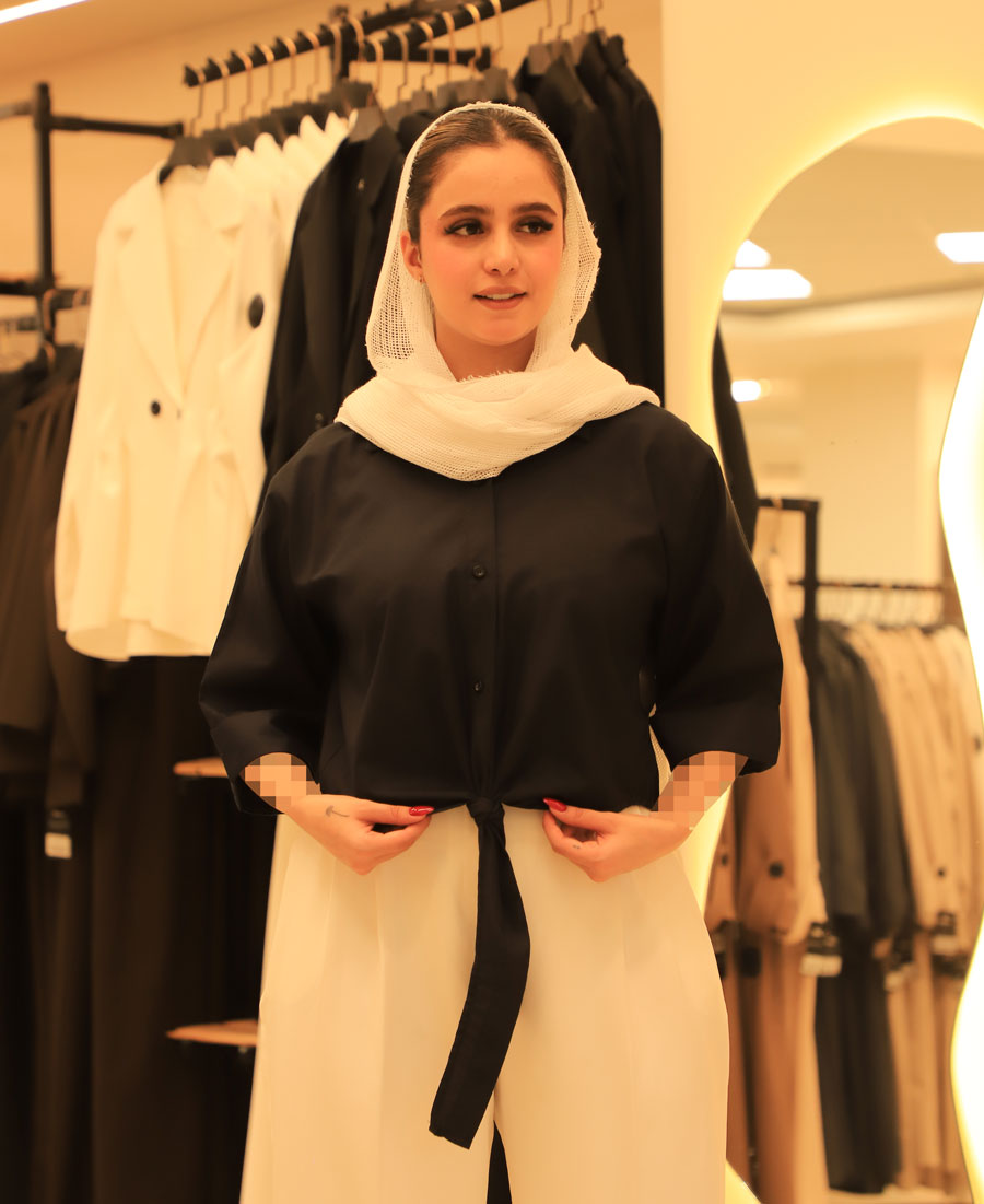 شومیز مدل شومیز گره ای کد 1446 - مشکی شومیز | مدل شومیز گره ای کد 1446 - مشکی - Image 1