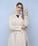مانتو | مدل مانتو مزونی کاترین کد 1465 - کرم. - Image 2