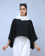 مانتو | مدل پانچ بیسیک کد 1404 - مشکی - Image 2