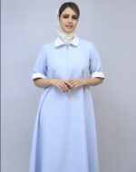 مانتو | مدل ماکسی دیانا کد 1560 - آبی روشن - Image 2
