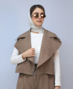 ست | مدل ست مایلا سیلک کد 1582 - قهوه ای - Image 2