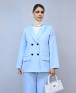 ست | مدل ست کت و شلوار الگانت کد 1580 - آبی آسمانی - Image 2