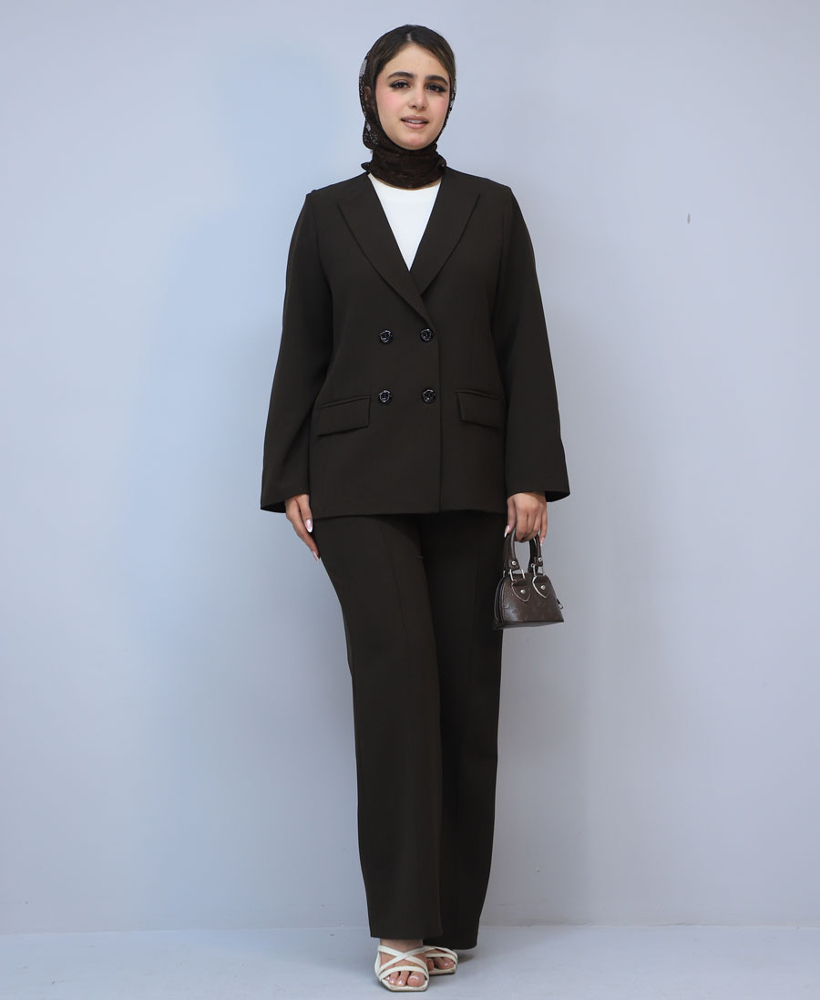 ست مدل ست کت و شلوار الگانت کد 1580 - قهوه ای (6) ست | مدل ست کت و شلوار الگانت کد 1580 - قهوه ای - Image 1