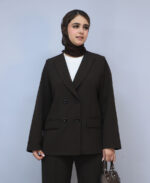 ست | مدل ست کت و شلوار الگانت کد 1580 - قهوه ای - Image 2