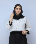 ست | مدل ست کراپ سارافون گلدار کد 1518 - طوسی - Image 2